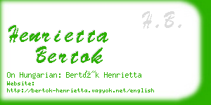 henrietta bertok business card